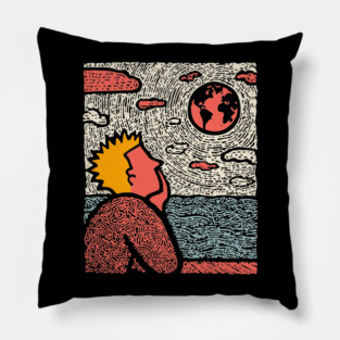 Earth Gazer | Cosmic Pop Art Pillow