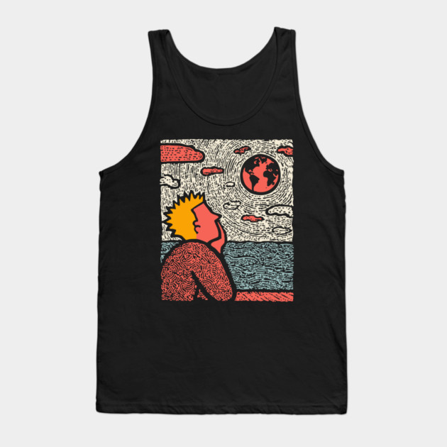 Earth Gazer | Cosmic Pop Art Tank Top by TuncGK