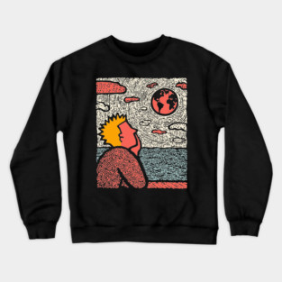 Earth Gazer | Cosmic Pop Art Crewneck Sweatshirt
