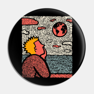 Earth Gazer | Cosmic Pop Art Pin