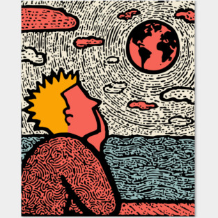 Earth Gazer | Cosmic Pop Art Posters and Art