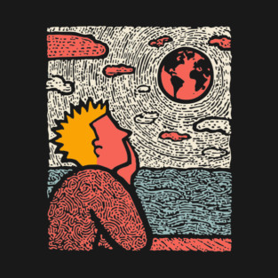 Earth Gazer | Cosmic Pop Art T-Shirt