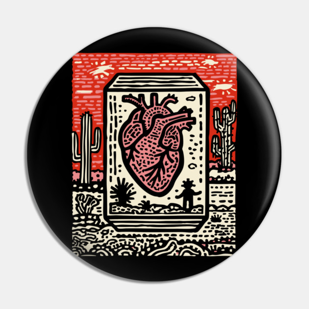Resilient Heart | Botanical Anatomy Art Pin by TuncGK