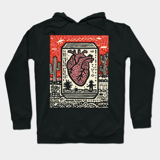 Resilient Heart | Botanical Anatomy Art Hoodie by TuncGK