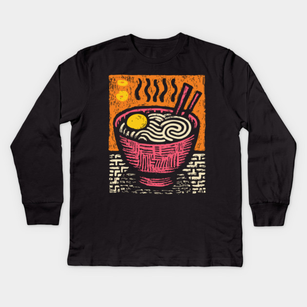 Bowl of Comfort | Pop Art Ramen Print Kids Long Sleeve T-Shirt by TuncGK