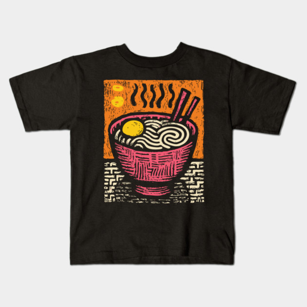 Bowl of Comfort | Pop Art Ramen Print Kids T-Shirt by TuncGK