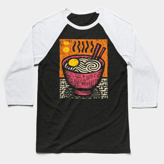 Bowl of Comfort | Pop Art Ramen Print Baseball T-Shirt by TuncGK