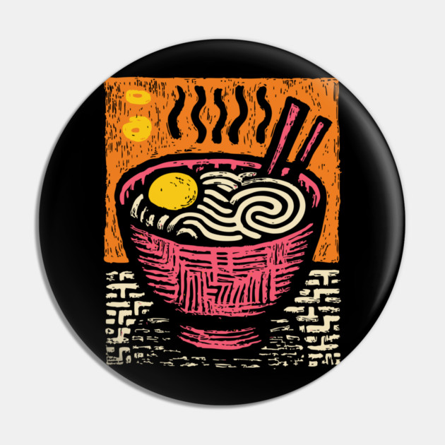 Bowl of Comfort | Pop Art Ramen Print Pin by TuncGK