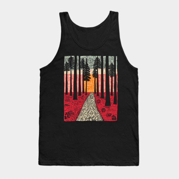 The Path Ahead | Vibrant Nature Print Tank Top by TuncGK