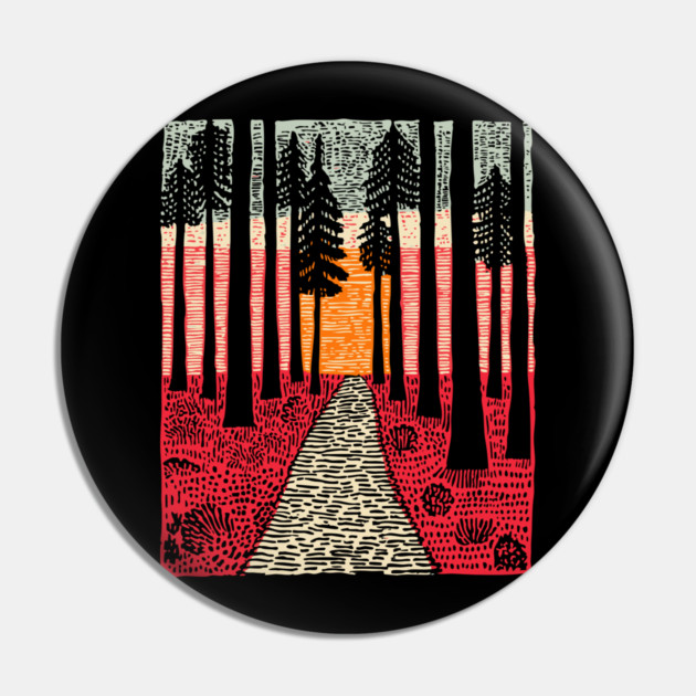 The Path Ahead | Vibrant Nature Print Pin by TuncGK