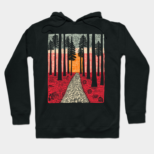 The Path Ahead | Vibrant Nature Print Hoodie by TuncGK