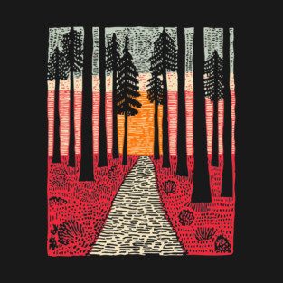 The Path Ahead | Vibrant Nature Print T-Shirt