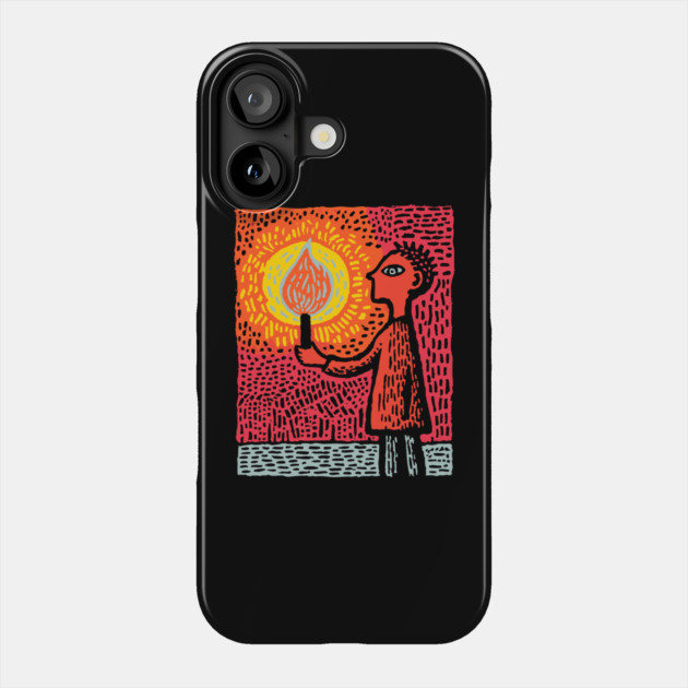 The Fire Bearer | Mythic Linocut Art Phone Case by TuncGK