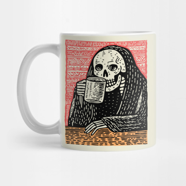 Reaper's Coffee Break | Funny Skeleton Art by TuncGK
