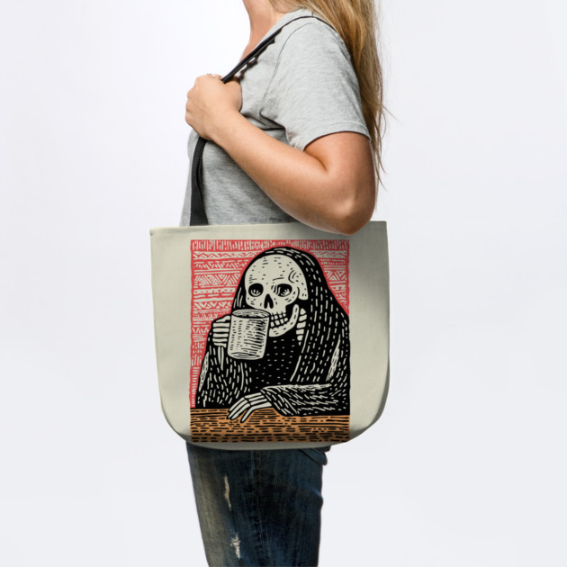 Reaper's Coffee Break | Funny Skeleton Art by TuncGK
