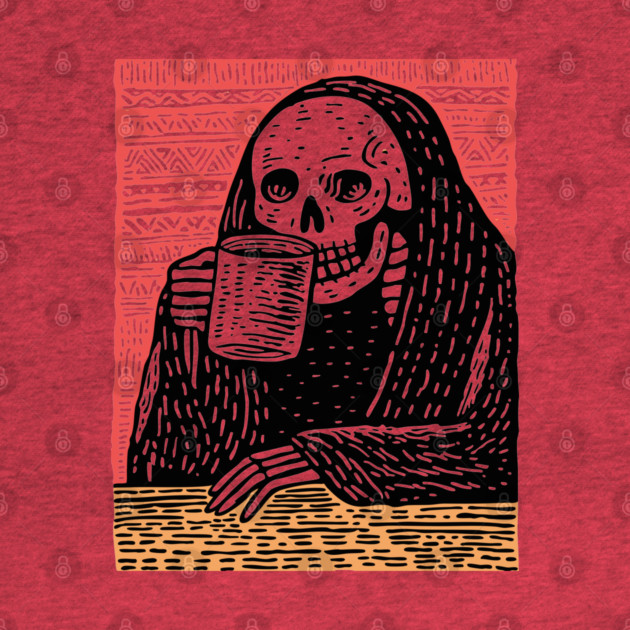 Reaper's Coffee Break | Funny Skeleton Art by TuncGK