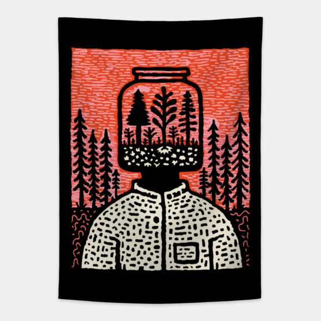 Nature Within | Surreal Botanical Art Tapestry by TuncGK