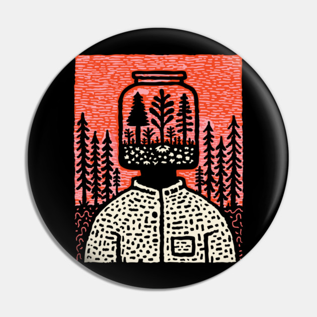 Nature Within | Surreal Botanical Art Pin by TuncGK