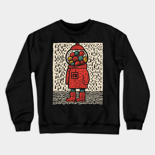 Gumball Thoughts | Nostalgic Pop Art Crewneck Sweatshirt by TuncGK