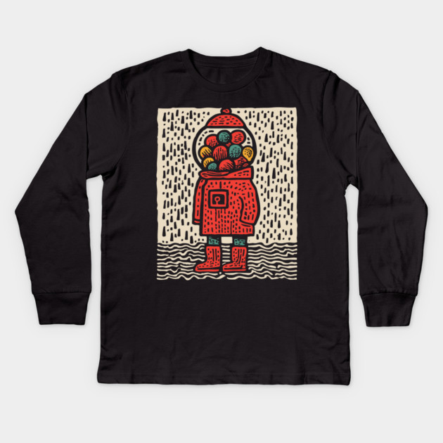 Gumball Thoughts | Nostalgic Pop Art Kids Long Sleeve T-Shirt by TuncGK