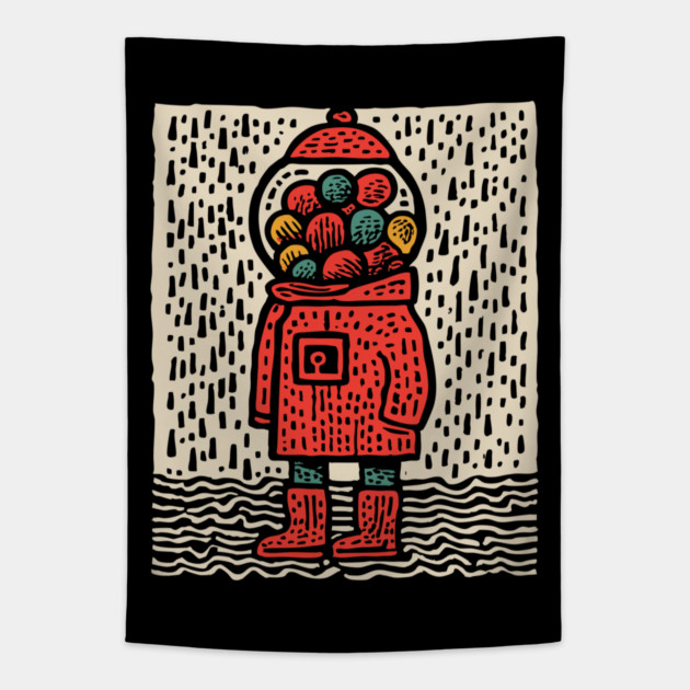 Gumball Thoughts | Nostalgic Pop Art Tapestry by TuncGK