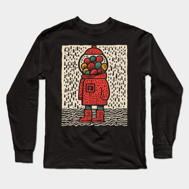 Gumball Thoughts | Nostalgic Pop Art Long Sleeve T-Shirt by TuncGK