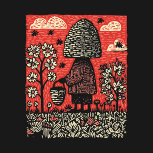 The Beekeeper | Whimsical Cottagecore Art T-Shirt