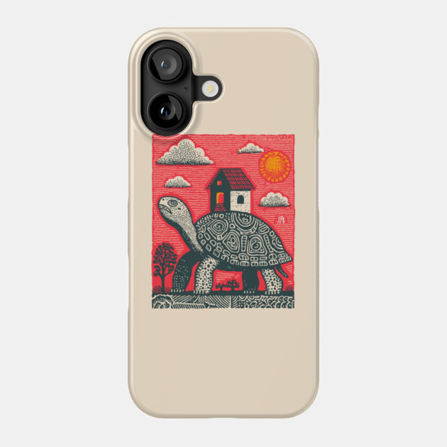 Slow Journey Home | Surreal Tortoise Print Phone Case by TuncGK