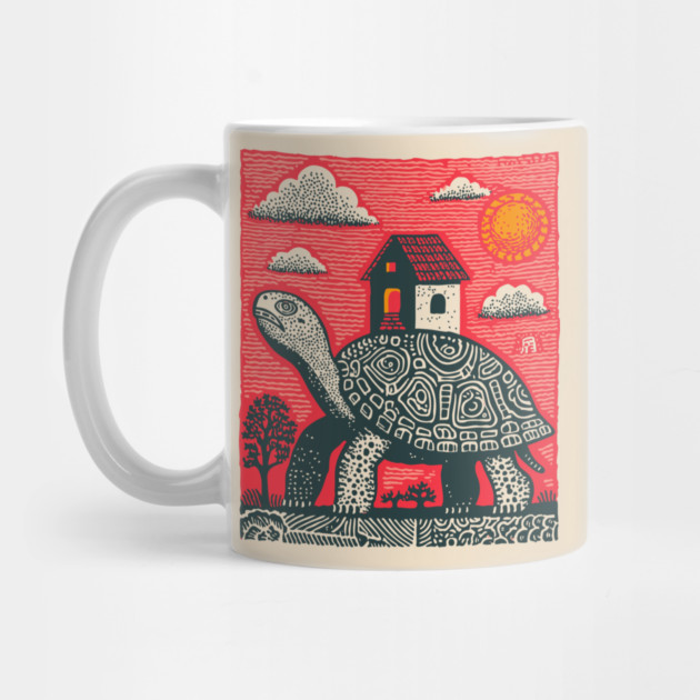 Slow Journey Home | Surreal Tortoise Print by TuncGK