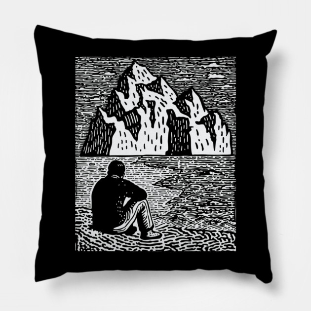 Quiet Depths | Minimalist Solitude Art Pillow by TuncGK