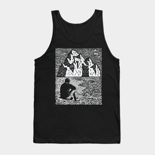 Quiet Depths | Minimalist Solitude Art Tank Top by TuncGK