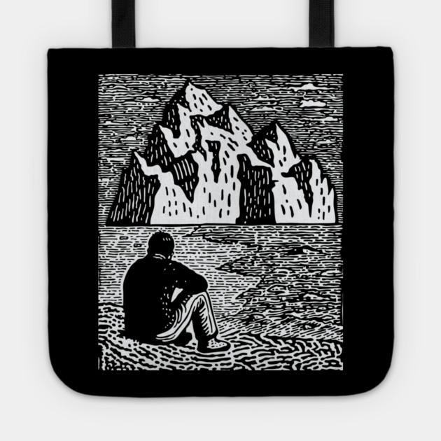 Quiet Depths | Minimalist Solitude Art Tote by TuncGK