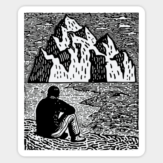 Quiet Depths | Minimalist Solitude Art Magnet by TuncGK