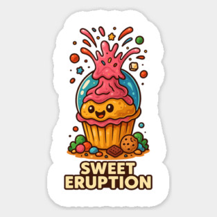 Sweet Eruption – Kawaii Cupcake Lava Blast Sticker