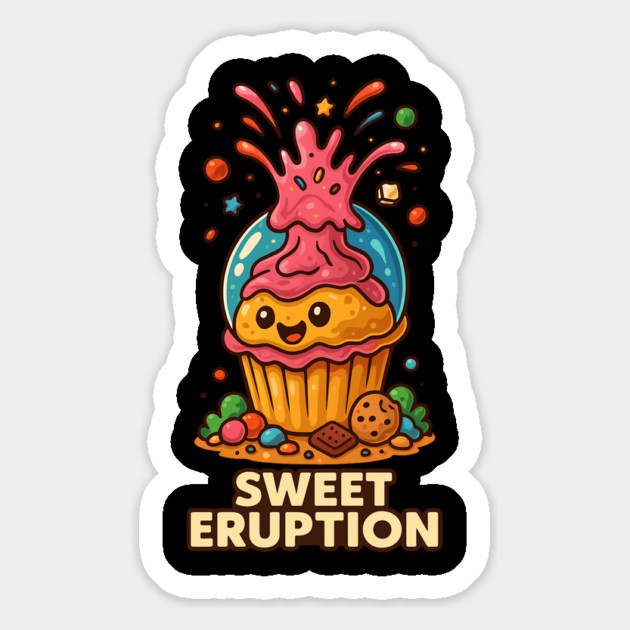 Sweet Eruption – Kawaii Cupcake Lava Blast Magnet by Anne Lee