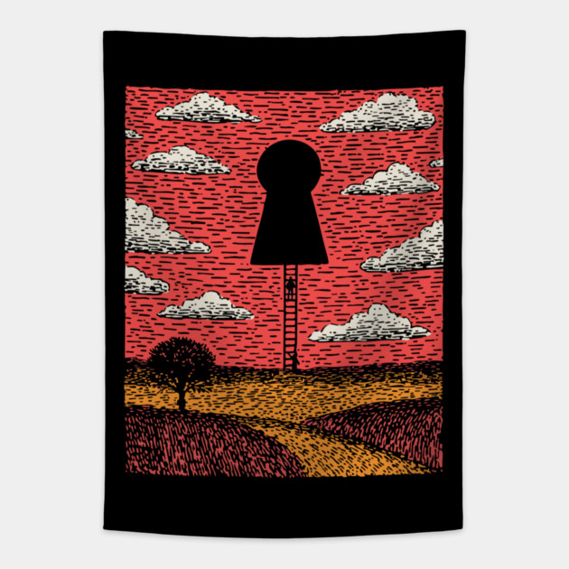 The Next Level | Minimalist Hope Art Tapestry by TuncGK