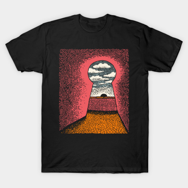 The Way Forward | Surreal Keyhole Landscape T-Shirt by TuncGK