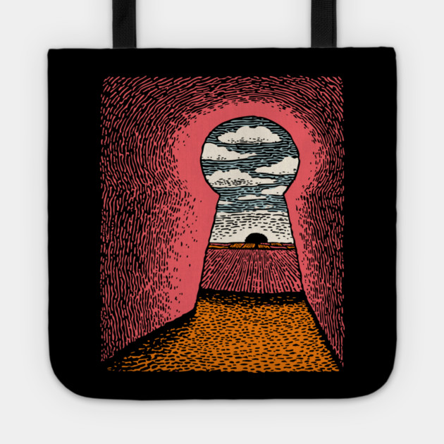 The Way Forward | Surreal Keyhole Landscape Tote by TuncGK