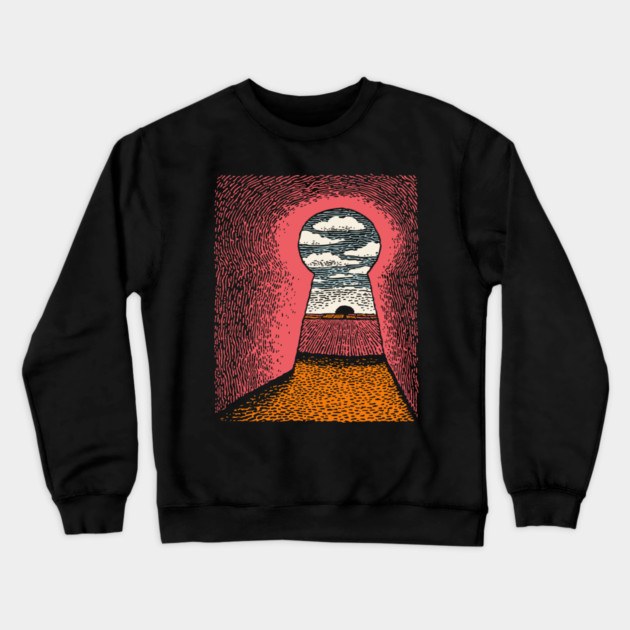 The Way Forward | Surreal Keyhole Landscape Crewneck Sweatshirt by TuncGK