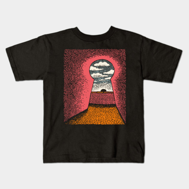 The Way Forward | Surreal Keyhole Landscape Kids T-Shirt by TuncGK