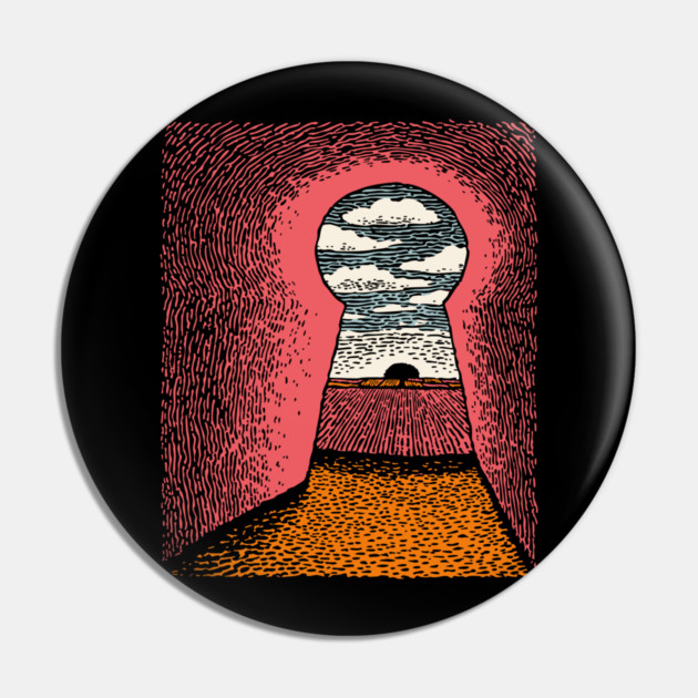 The Way Forward | Surreal Keyhole Landscape Pin by TuncGK