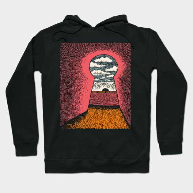 The Way Forward | Surreal Keyhole Landscape Hoodie by TuncGK
