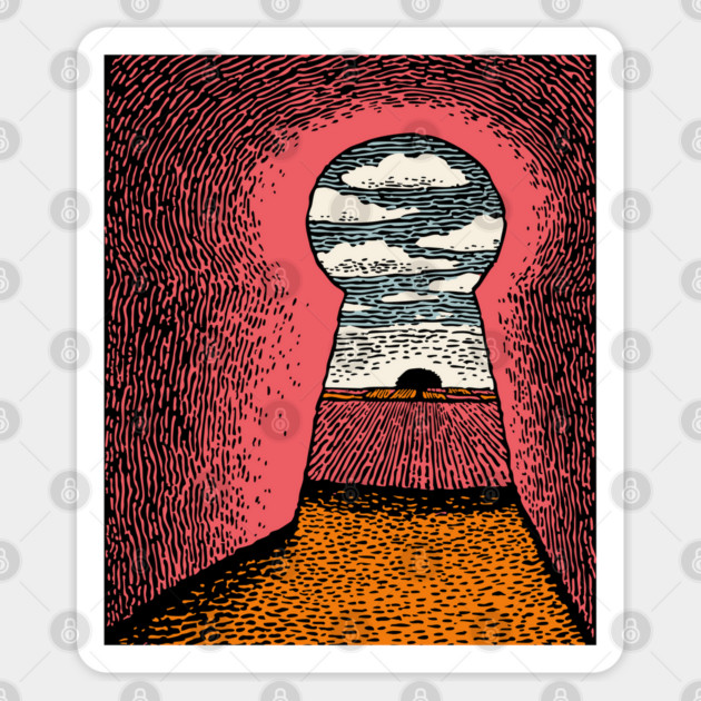 The Way Forward | Surreal Keyhole Landscape Sticker by TuncGK
