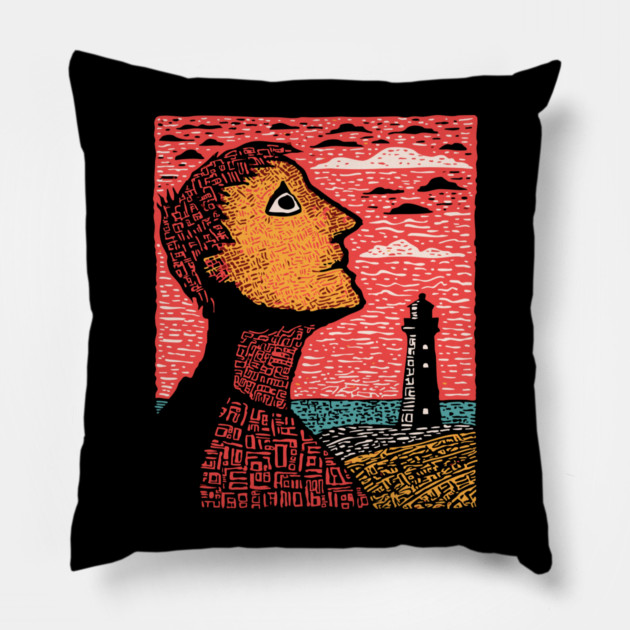 Distant Hope | Conceptual Loneliness Art Pillow by TuncGK