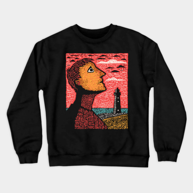 Distant Hope | Conceptual Loneliness Art Crewneck Sweatshirt by TuncGK