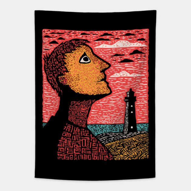 Distant Hope | Conceptual Loneliness Art Tapestry by TuncGK