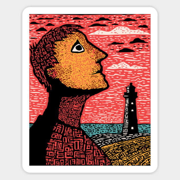 Distant Hope | Conceptual Loneliness Art Magnet by TuncGK