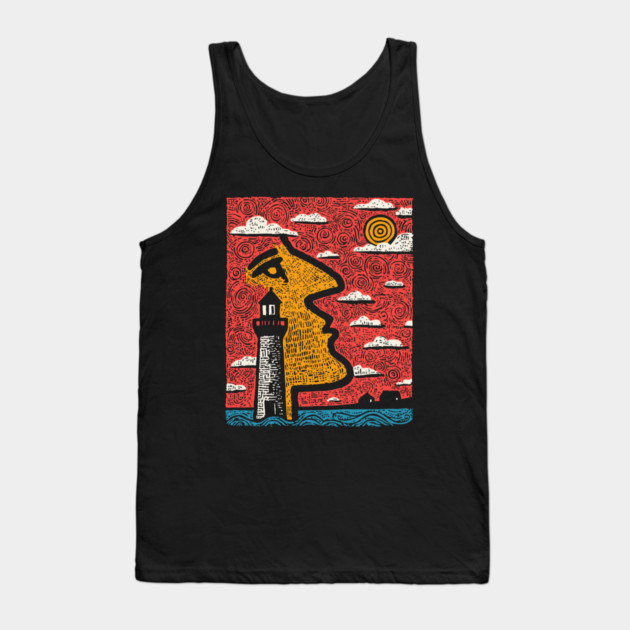 Aching Heart | Surreal Abstract Art Tank Top by TuncGK