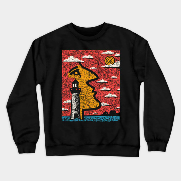 Aching Heart | Surreal Abstract Art Crewneck Sweatshirt by TuncGK