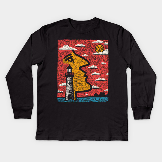 Aching Heart | Surreal Abstract Art Kids Long Sleeve T-Shirt by TuncGK